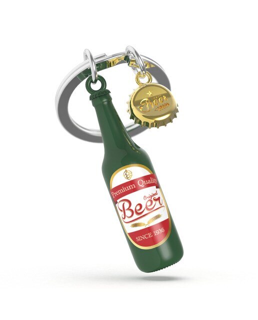 Imagen 0 de Llavero Metalmorphose cerveza con chapa colgante