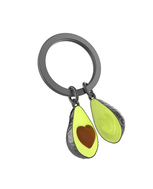 Llavero Metalmorphose aguacate con hueso en forma de corazón 3