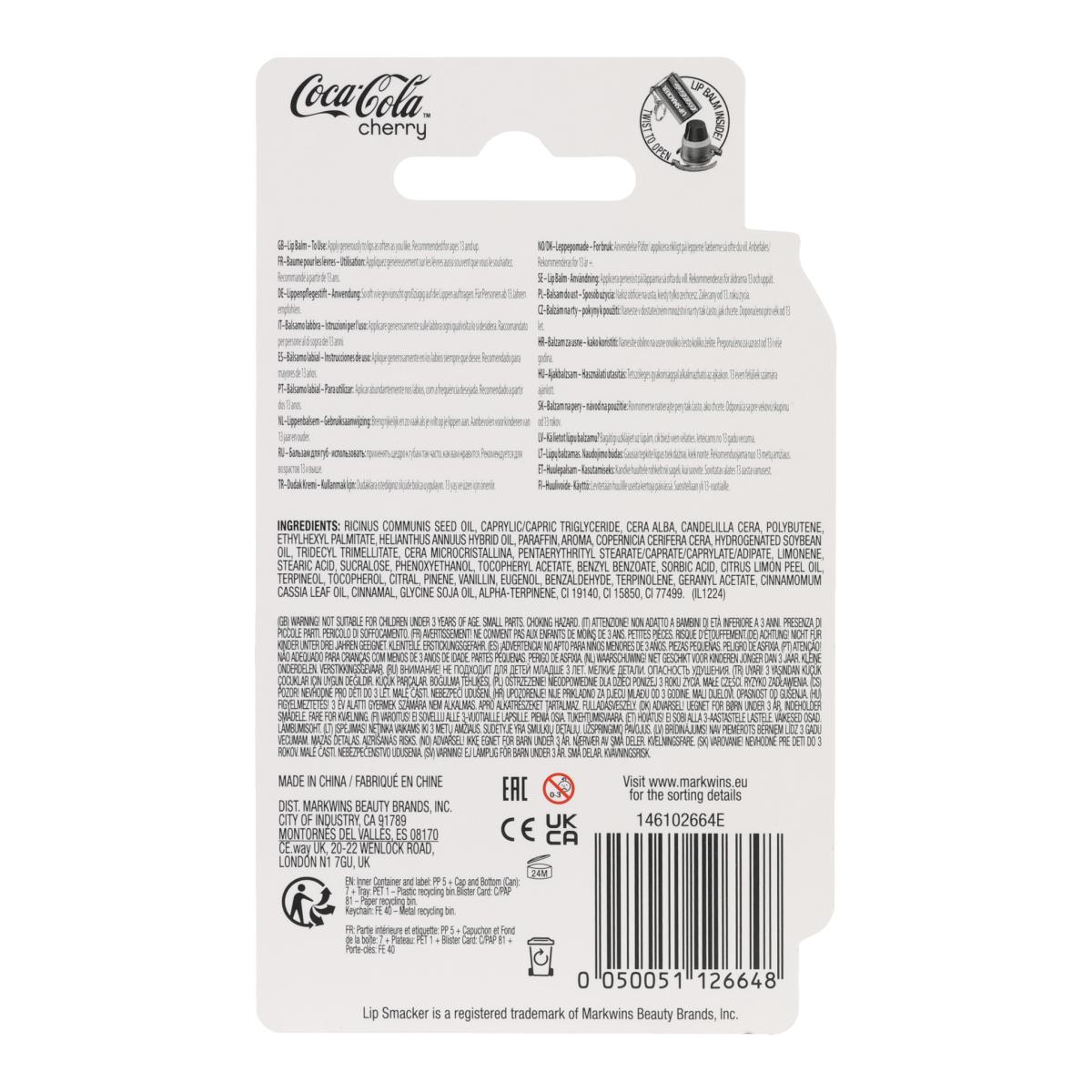 Bálsamo Lábios Coca-Cola Lip Smacker Com Porta-Chaves 4