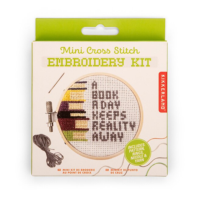 Conjunto de ponto de cruz Kikkerland, tamanho mini desenho book a day 4