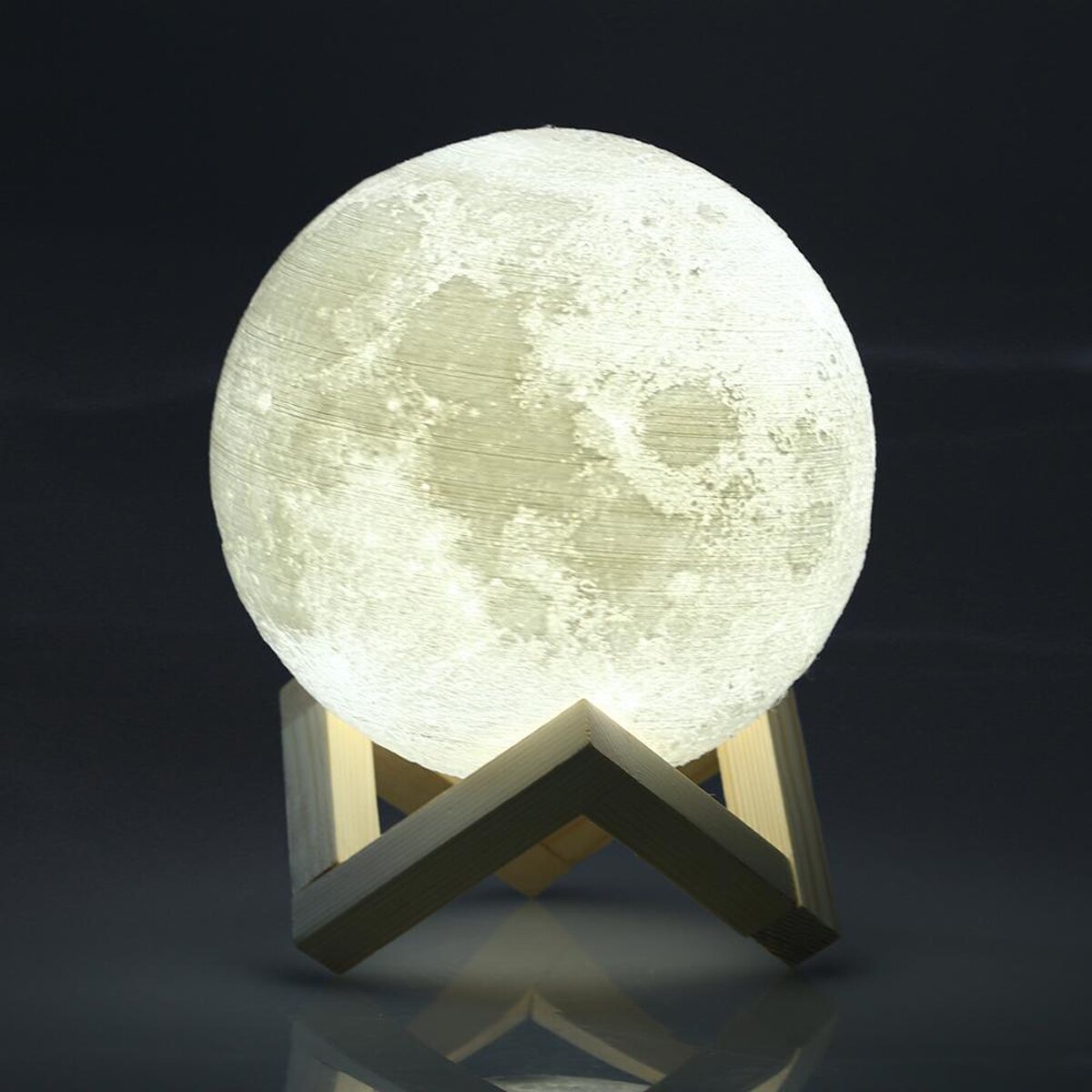 Candeeiro Lua Ofereço-te a Lua - Branco Madeira 5