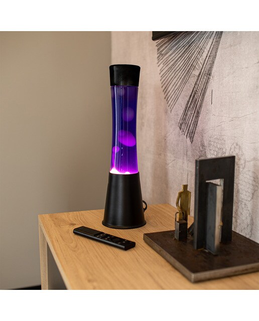 Candeeiro de Lava Tower Very Peri - Roxo Branco Base Preta 3
