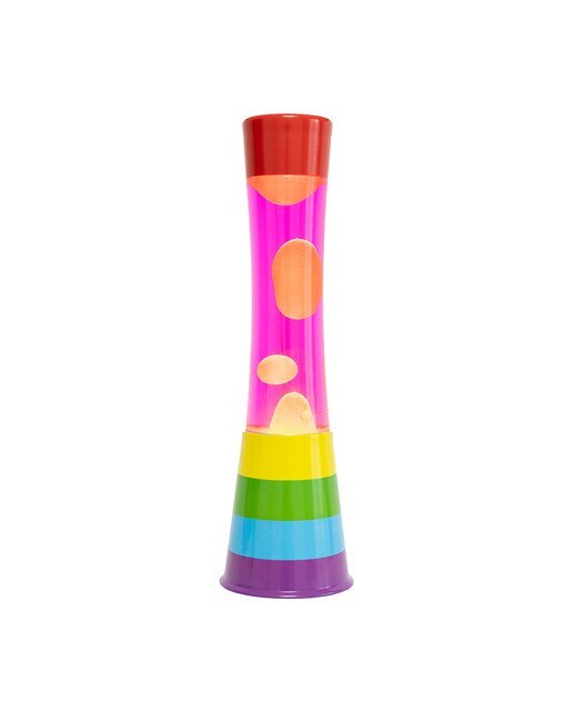 Lâmpada de Lava Tower - Rosa Laranja Base Arco-íris 1
