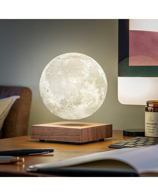 Candeeiro de Lua Desing Base Nogueira 3