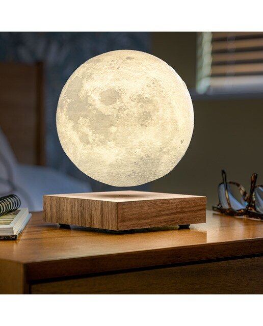 Candeeiro de Lua Desing Base Nogueira 4