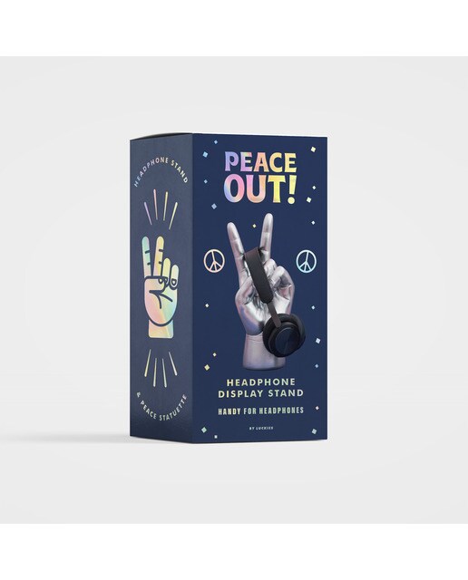 Suporte para auriculares de Suck UK  mão da paz pequena cinzenta 2