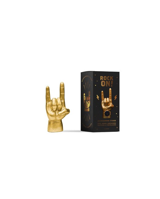 Imagem 0 de Suporte para auriculares de Suck UK pequena mão de pedra dourada