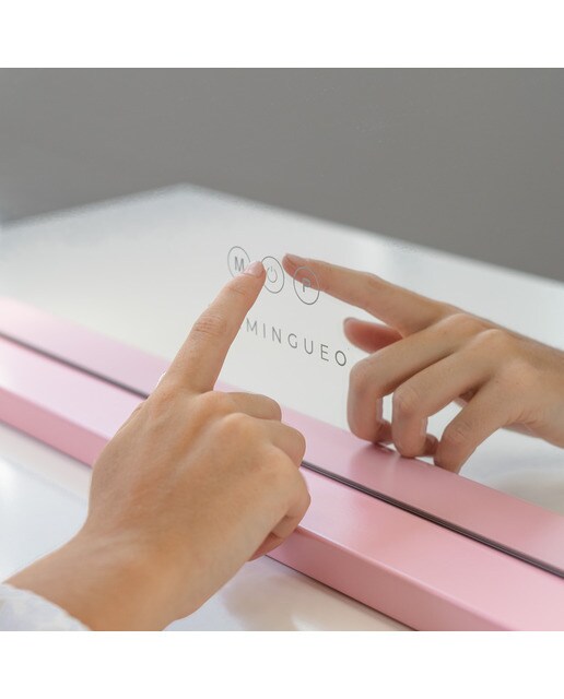 Espelho Flamingueo com base rosa e luzes LED estilo Hollywood 15 lâmpadas e 3 modos de iluminação 8