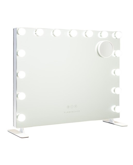 Espelho Flamingueo base elevada com luzes LED estilo Hollywood 14 lâmpadas e 3 modos de iluminação 1