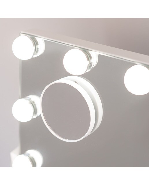 Espelho Flamingueo base elevada com luzes LED estilo Hollywood 14 lâmpadas e 3 modos de iluminação 4