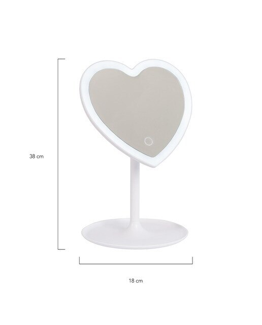 Espelho decorativo em forma de coração com fita LED 10