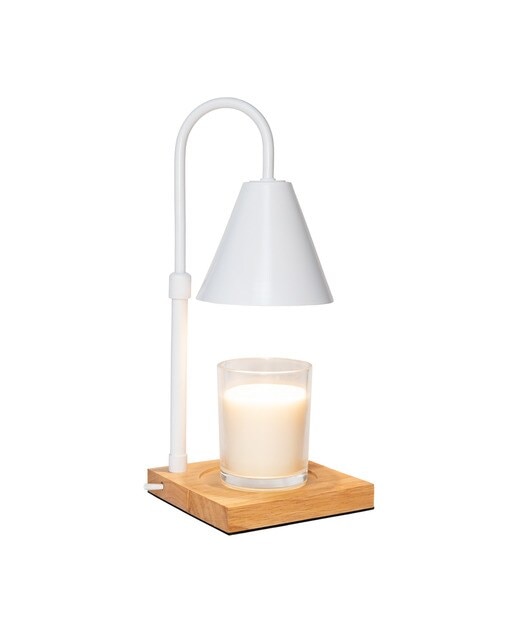 Imagem 0 de Candeeiro Flamingueo aquecedor de velas com abajur em aço branco (vela não incluída)