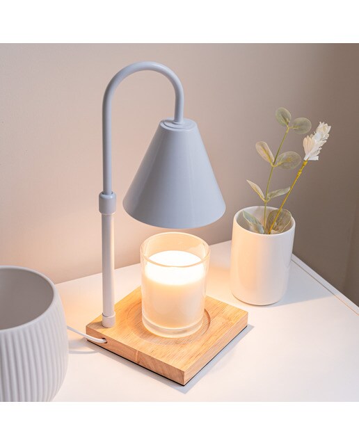 Candeeiro Flamingueo aquecedor de velas com abajur em aço branco (vela não incluída) 4