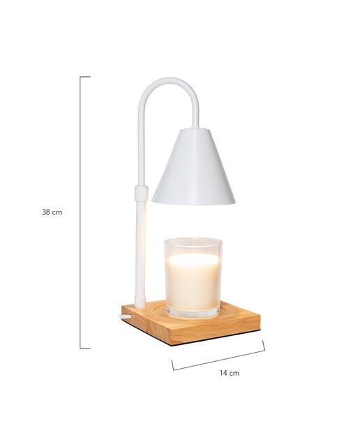 Candeeiro Flamingueo aquecedor de velas com abajur em aço branco (vela não incluída) 8
