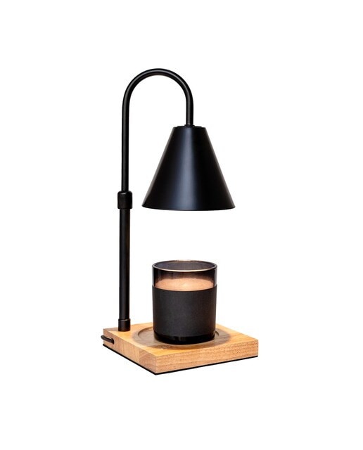 Candeeiro Flamingueo aquecedor de velas com abajur em aço preto (vela não incluída) 1