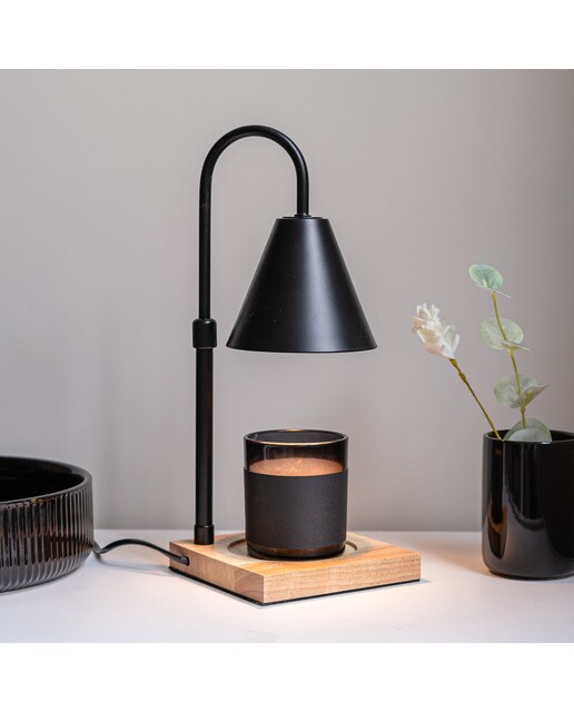 Candeeiro Flamingueo aquecedor de velas com abajur em aço preto (vela não incluída) 2