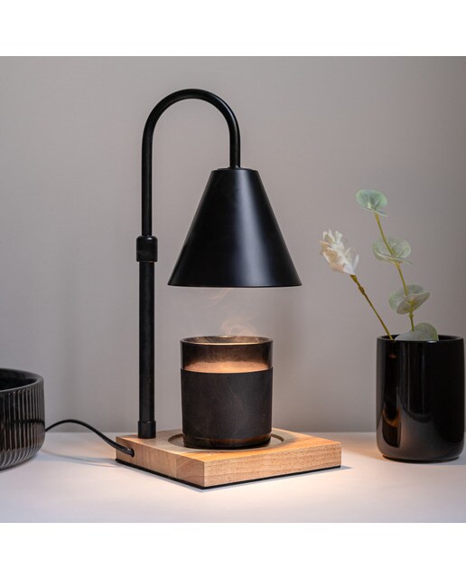 Candeeiro Flamingueo aquecedor de velas com abajur em aço preto (vela não incluída) 8