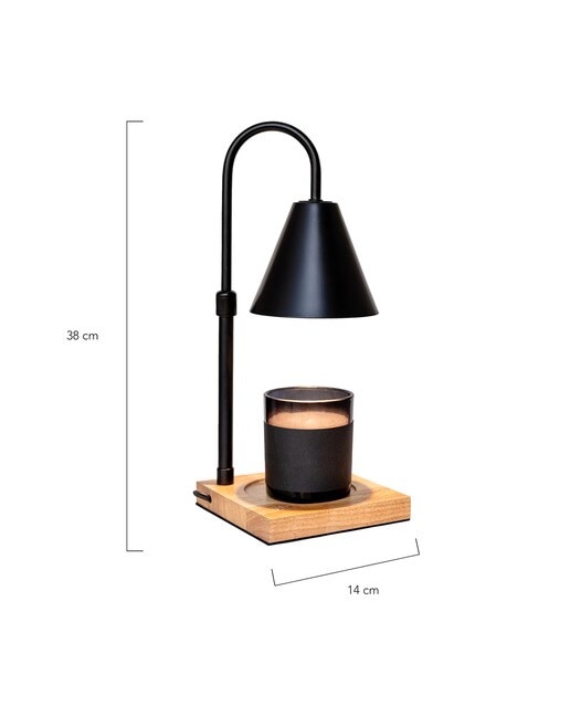 Candeeiro Flamingueo aquecedor de velas com abajur em aço preto (vela não incluída) 9