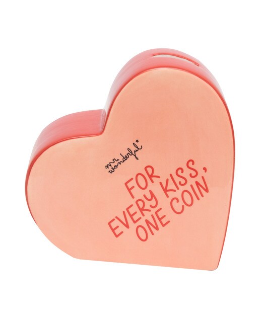 Mealheiro em forma coração Mr Wonderful: For every kiss, one coin 1