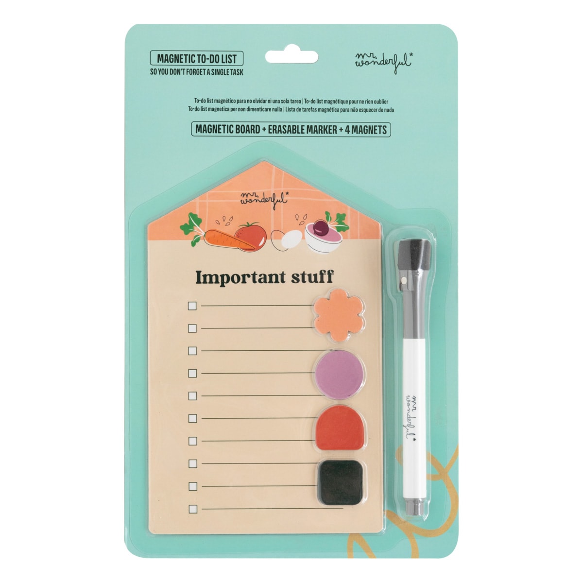 Magnetic board for to-do lists Mr Wonderful: Important stuff 1