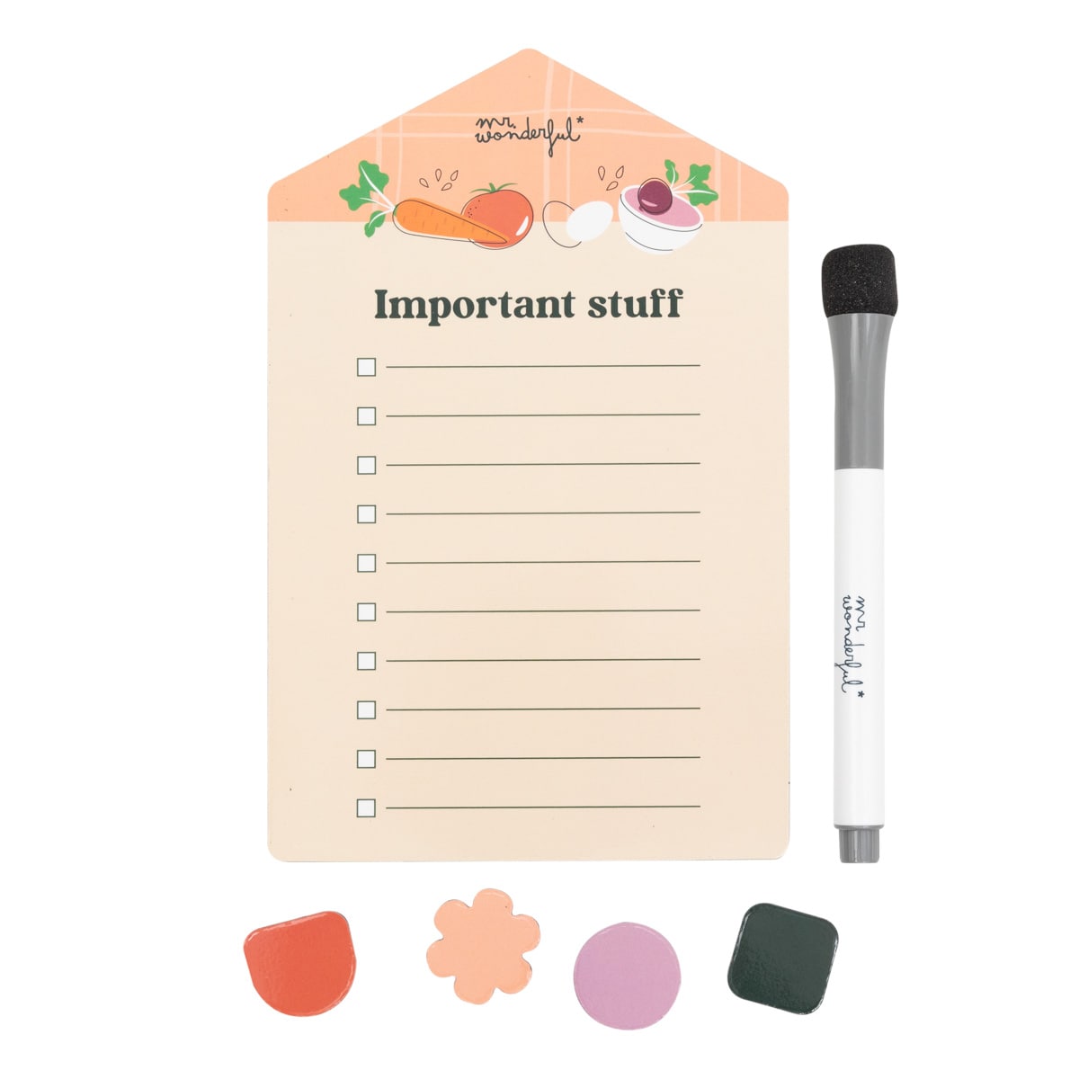 Magnetic board for to-do lists Mr Wonderful: Important stuff 3