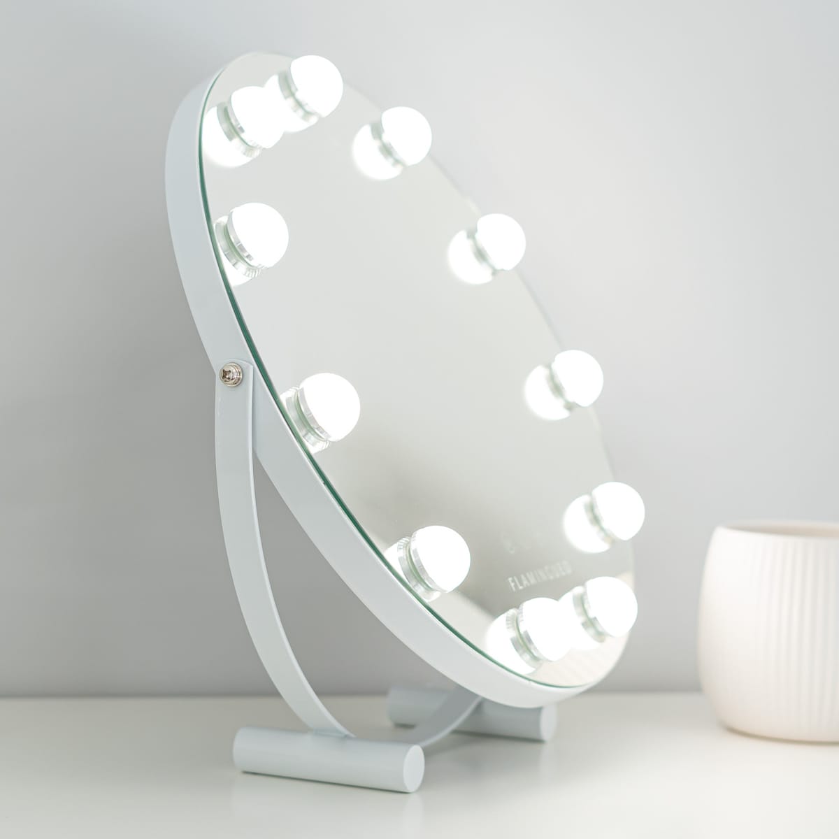 Espelho Flamingueo luzes LED circulares estilo Hollywood 11 lâmpadas 3