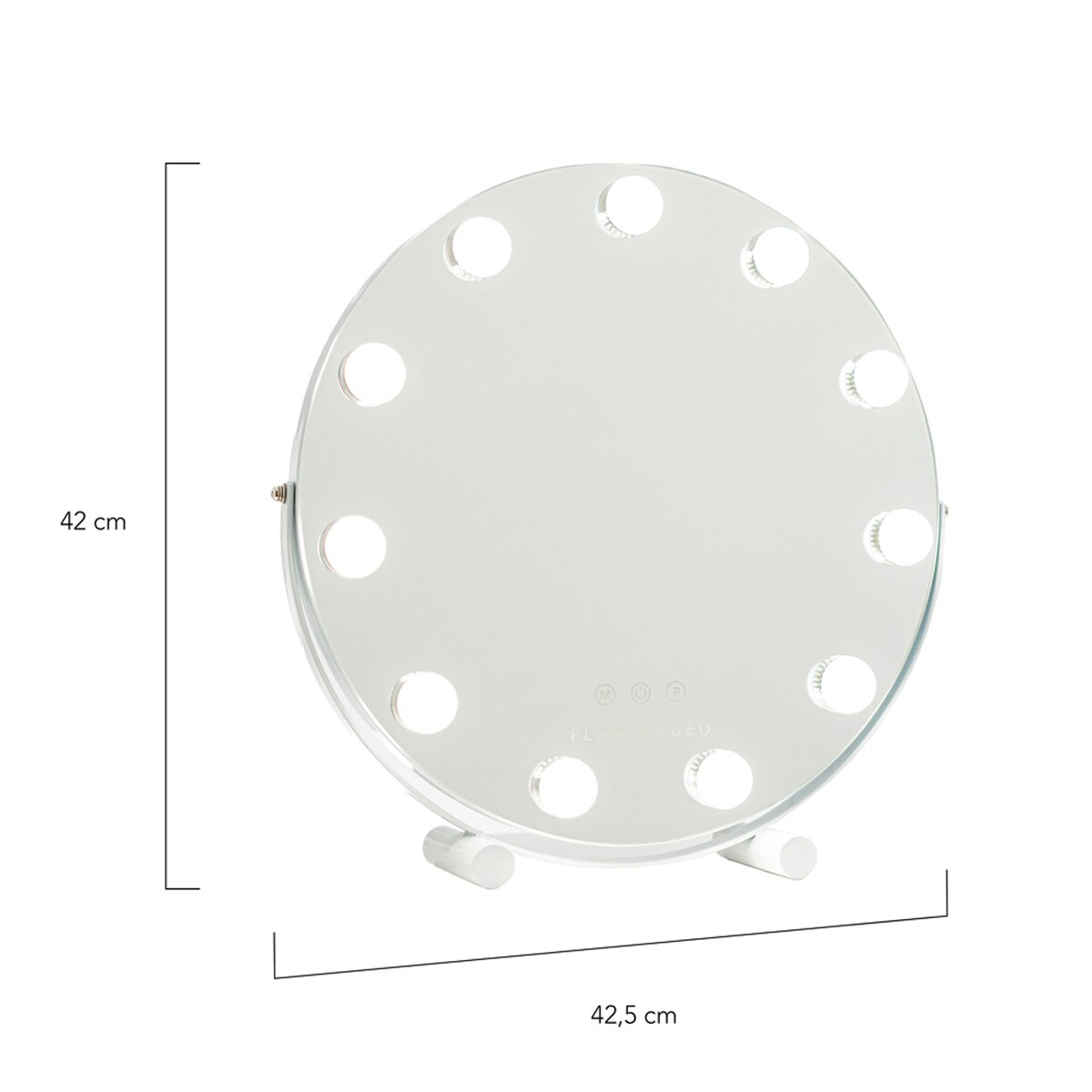 Espelho Flamingueo luzes LED circulares estilo Hollywood 11 lâmpadas 6