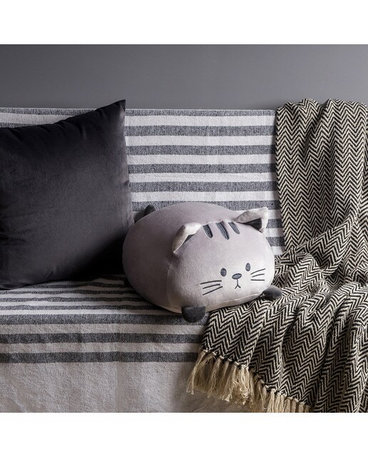 Almofada Kitty Balvi na Forma de Gato Extra Suave - Cinzento 2