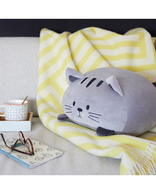 Almofada Kitty Balvi na Forma de Gato Extra Suave - Cinzento 3