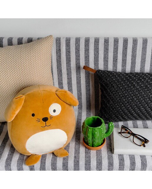 Almofada Woof Balvi na Forma de Cão Extra Suave - Castanho 2