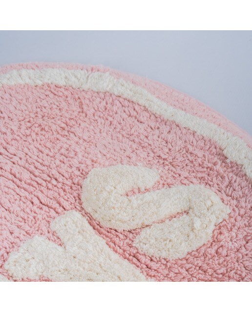 Tapete de banho Flamingueo em forma de coração rosa "Always Late". 3