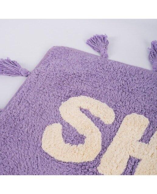 Alfombra de baño Flamingueo rectangular morada "Shower Time" 4