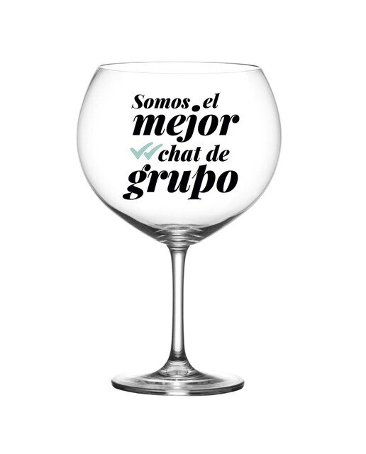 Copo de Gin Tónico La Vecina Rubia "El mejor chat de grupo" Transparente Castelhano 1