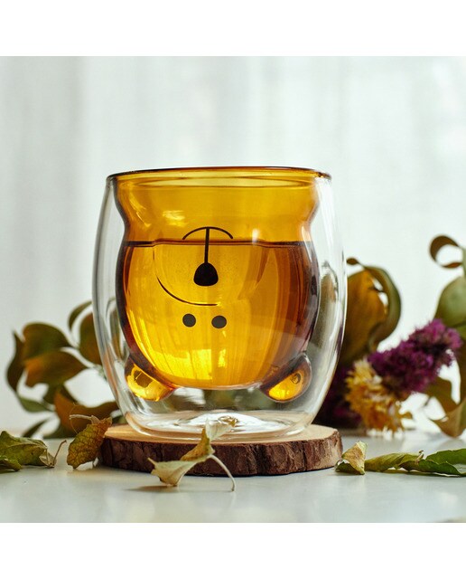 Copo Glasito para Café de Camada Dupla Urso - Castanho 4