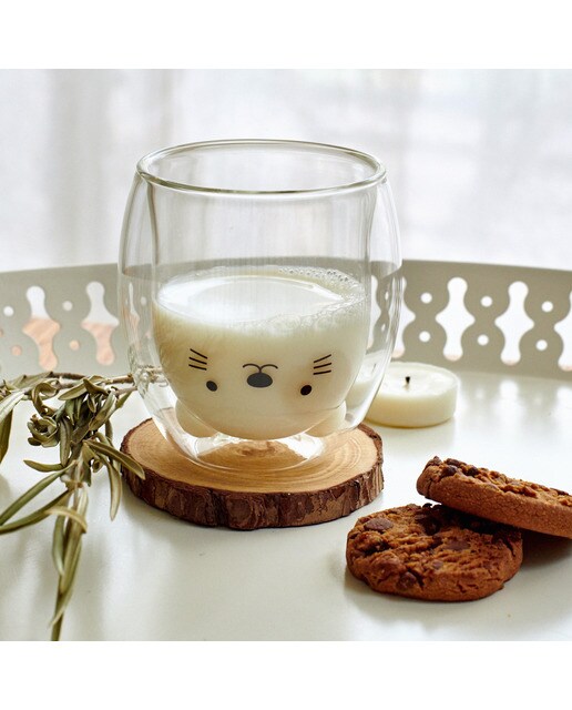 Copo Glasito para Café de Camada Dupla Gatinho 4
