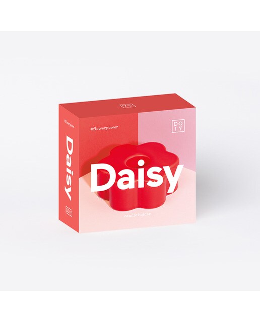 Porta velas DOIY daisy vermelho 2