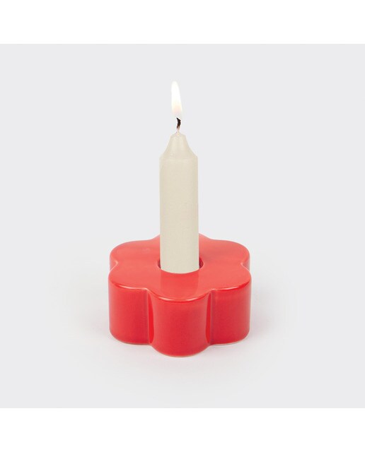 Porta velas DOIY daisy vermelho 3