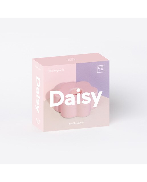 Porta velas DOIY daisy rosado 2