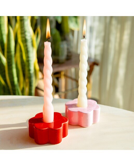 Porta velas DOIY daisy rosado 4