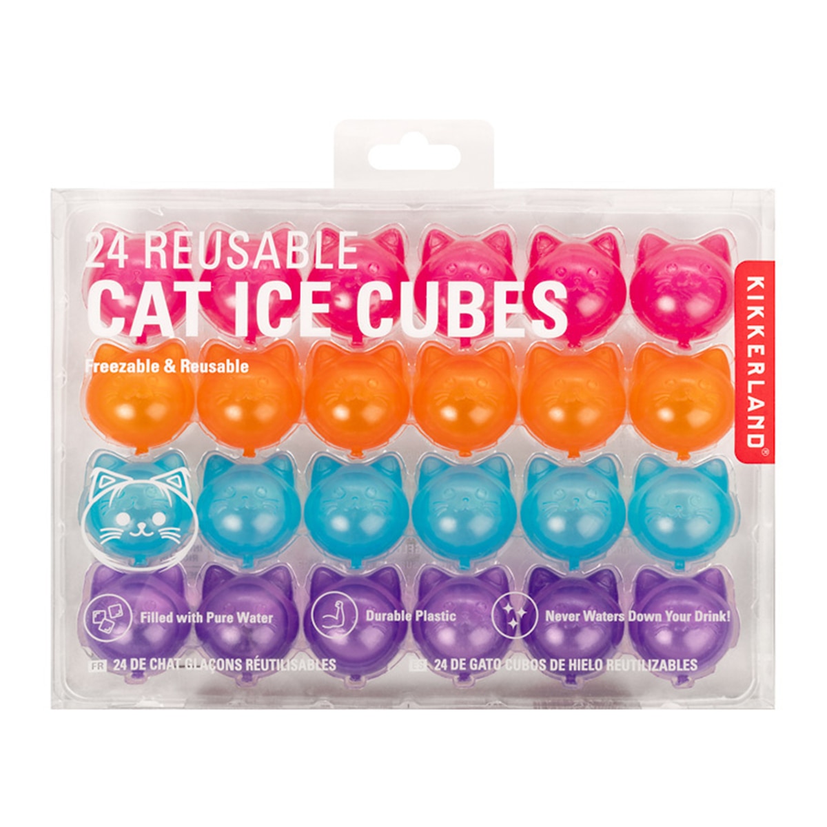 Imagem 0 de Conjunto de 24 cubos reutilizáveis Kikkerland em forma de gato