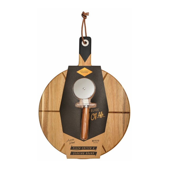 Imagen 0 de Tabla de pizza con cortador Gentlemen's Hardware tabla de madera y cortador de aluminio