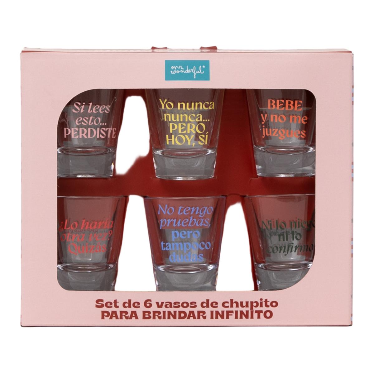 Set Mr Wonderful de 6 vasos de chupito para brindar infinito?. 1