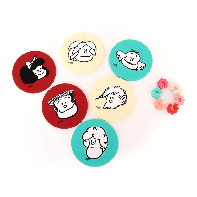 Imagem 0 de Conjunto Mr Wonderful  de 6 Bases para Copos + 6 Identificadores de Copos - Mafalda