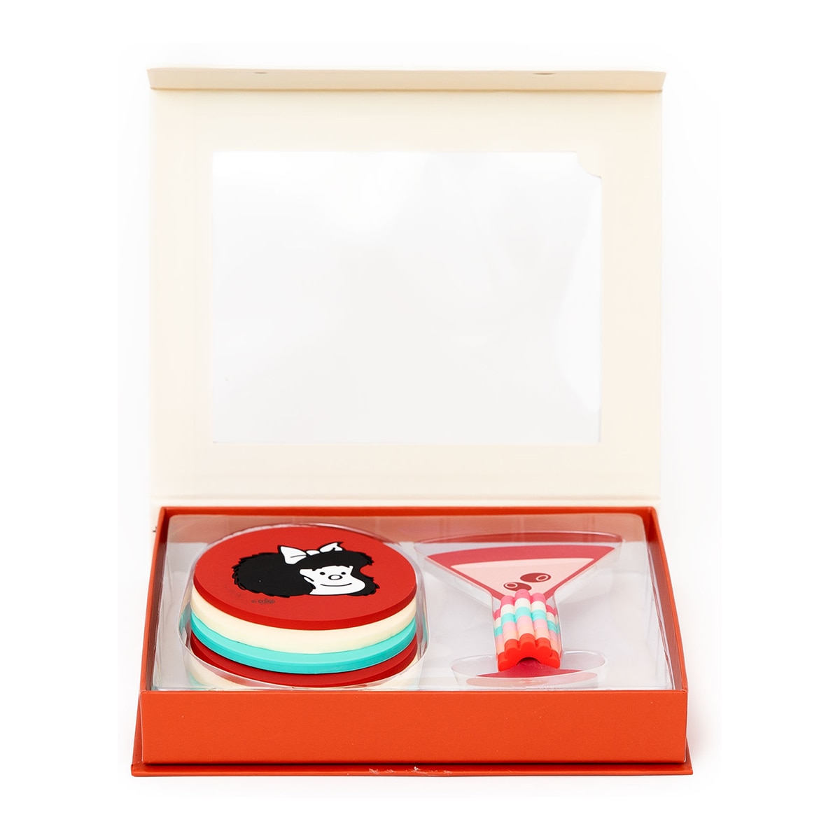 Conjunto Mr Wonderful  de 6 Bases para Copos + 6 Identificadores de Copos - Mafalda 3
