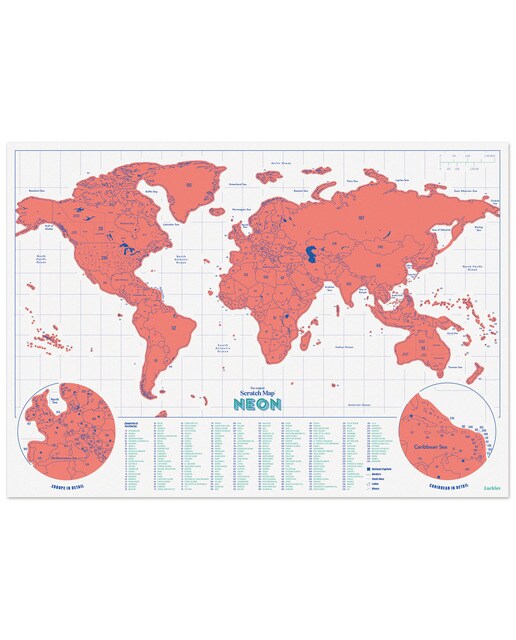 Imagem 0 de Mapa do Mundo Raspável Suck UK Coral