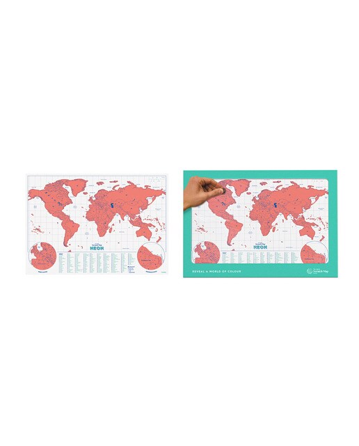Mapa do Mundo Raspável Suck UK Coral 4