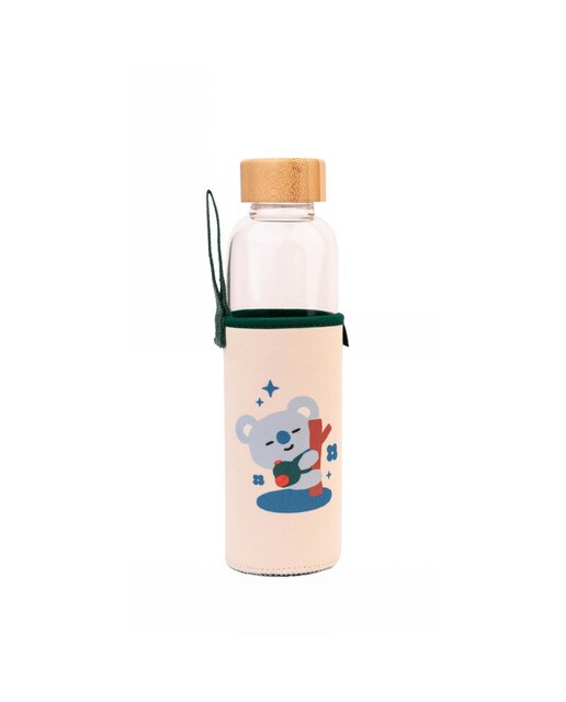 Garrafa BT21 Koya de Vidro - Bege/Verde 1
