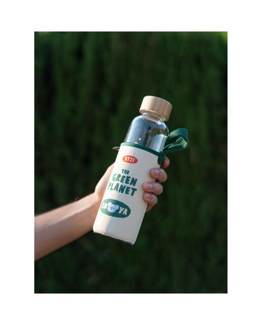 Garrafa BT21 Koya de Vidro - Bege/Verde 7
