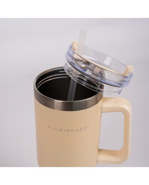 Termo de aço inoxidável Flamingueo bege 4