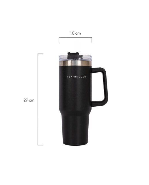Termo de aço inoxidável Flamingueo preto 9